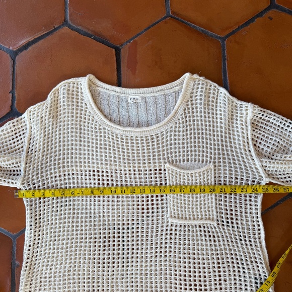 POL Crochet Open Knit Top Sweater Boho Artsy Festival Minimalist Boxy Slouchy M - Picture 7 of 7